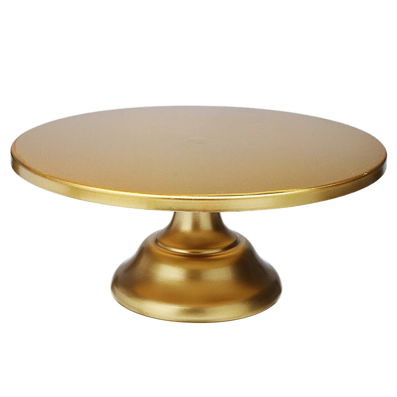 

12 Inch Iron Round Cake Stand Cake Plate Pedestal Dessert Holder Wedding Birthday Party-Gold