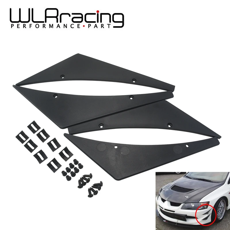 WLR RACING - New Universal Fit Front Bumper Lip Splitter Fins Body Spoiler Canards Valence Chin WLR-BS21