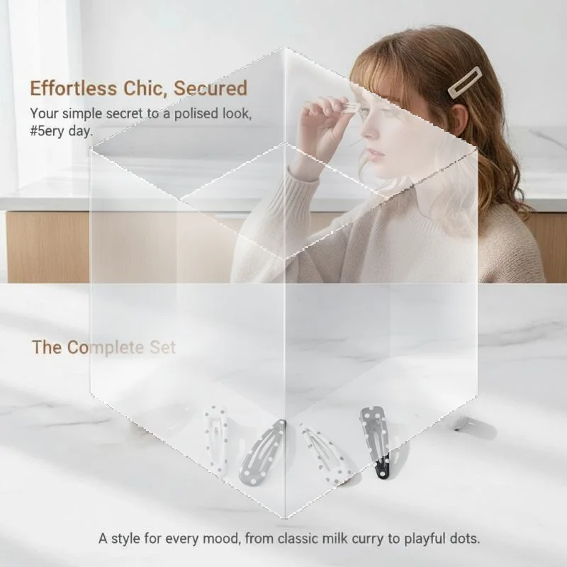 10Pcs Neutral Tone Metal Hair Clips Mixed Cute Shapes Durable Hair Accessories for Women Girls Daily Outings