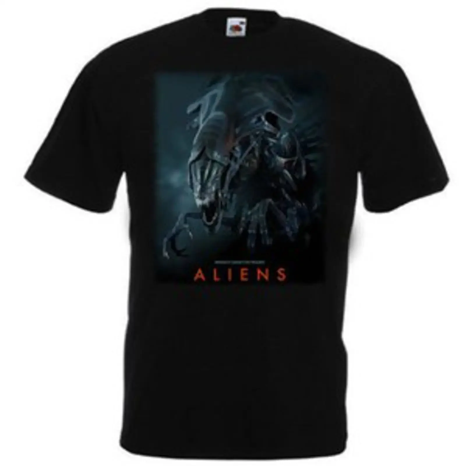 Camiseta negra con póster de película ALIENS todas las tallas vintage Washed Slightly Casual fashion Breathable Stretched