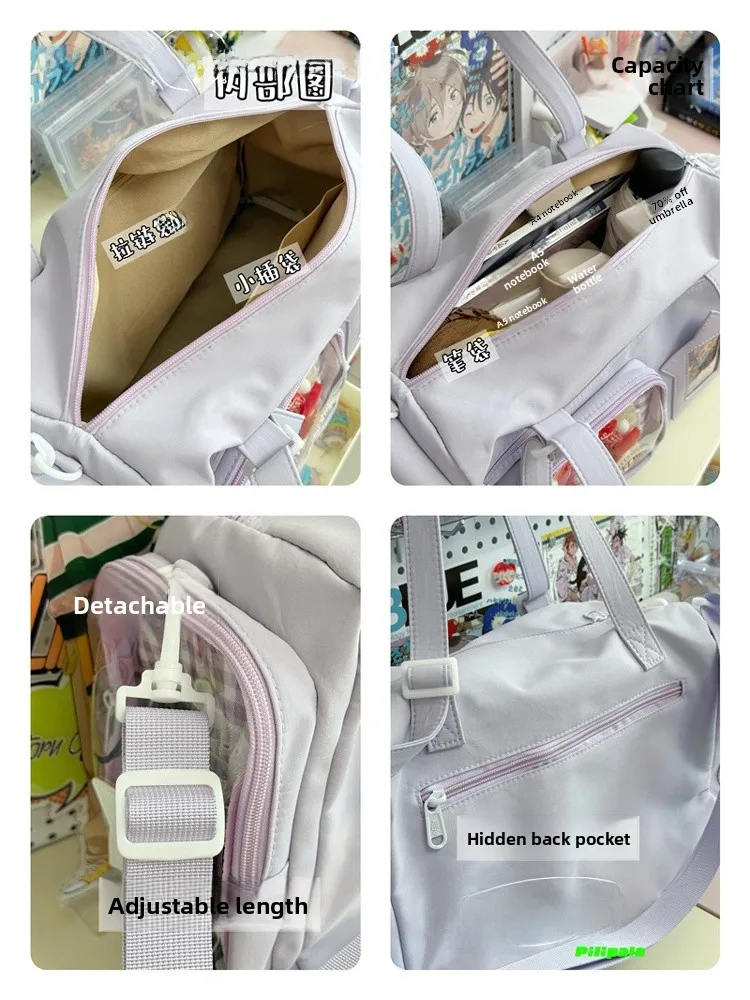 

Korean Sle Large Capaci Commuter Travel Bag Fre Light Nylon oulder Crossbody Bag for Young Women Soft Zipper Closure
