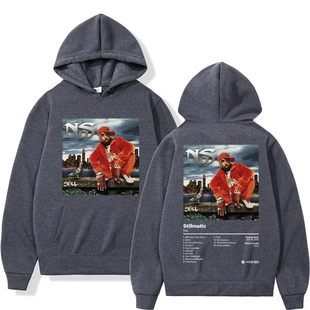 Rap artist NAS music album Stillmatic Print hoodie Harajuku hip-hop sportswear men and women fashion casual loose hoodie