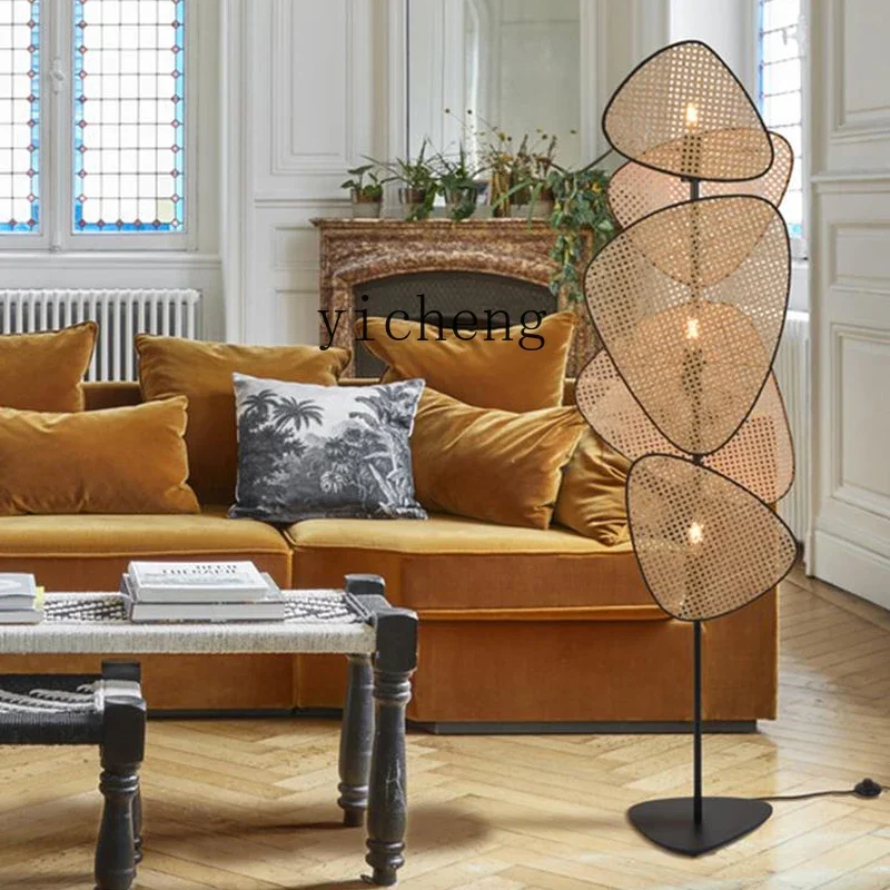 L7-15 retro living room floor-to-ceiling ornament wabi-sabi wind zen tea room bedroom sofa side study homestay bamboo ornament