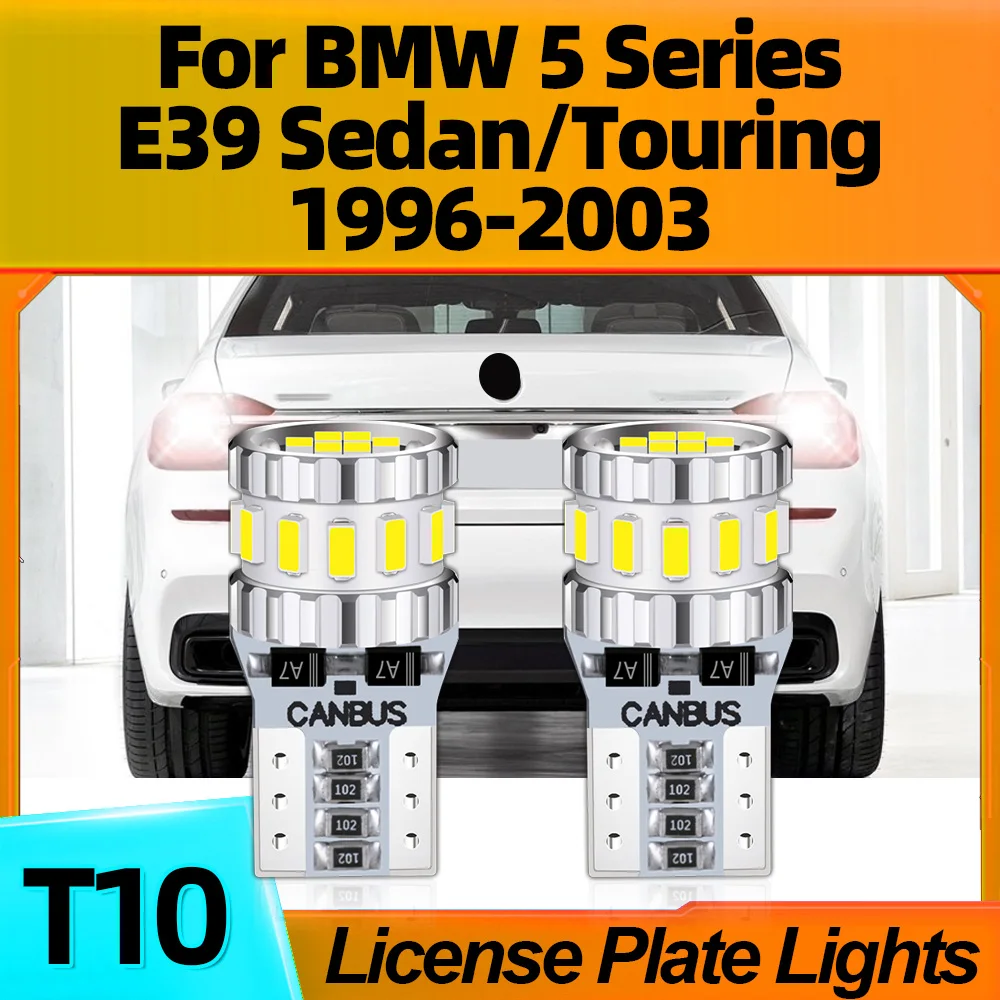 

2Pcs Super Bright T10 W5W LED License Plate Light 12V For BMW 5 Series E39 Sedan/Touring 1996 1997 1998 1999 2000 2001 2002 2003