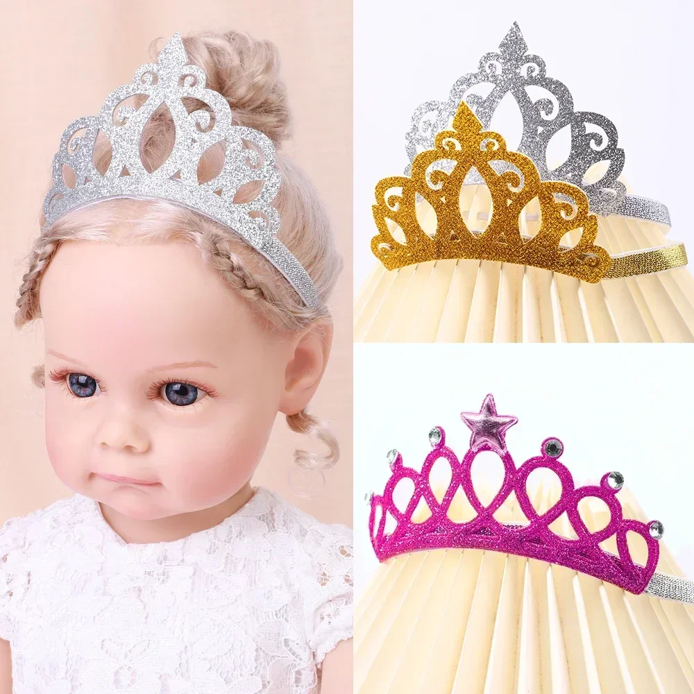 1PC Crown Hairband Sparkling Birthday Party Headband for Kids Dress Up Cheer Festival Hair Hoop Boutique Baby Hair Accessories