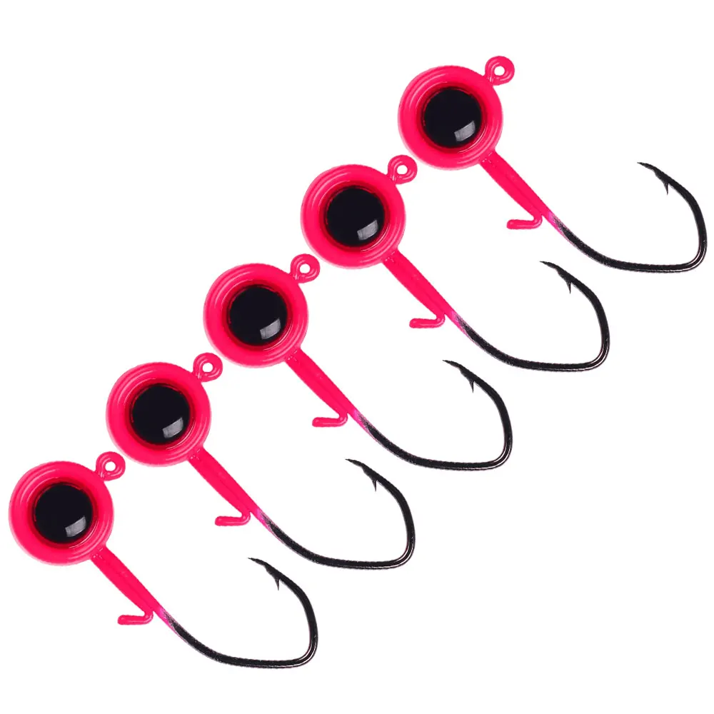 5 Stück/Beutel Big Eyes JigHead Haken 3,5g 1,7g 0,8g Swimbait Jigkopf mit 3D-Augen für Crappie, Barsch, Zander, Panfisch – Detail 3