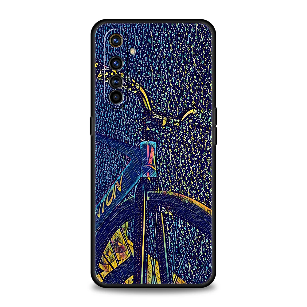 BIKE Cycling Art Soft TPU For Realme 10 11 8i 9i 9 Pro Plus GT2 C3 6 7 8 Pro C21 C11 C25 C35 Pro 5G Shockproof Phone Cover Capas