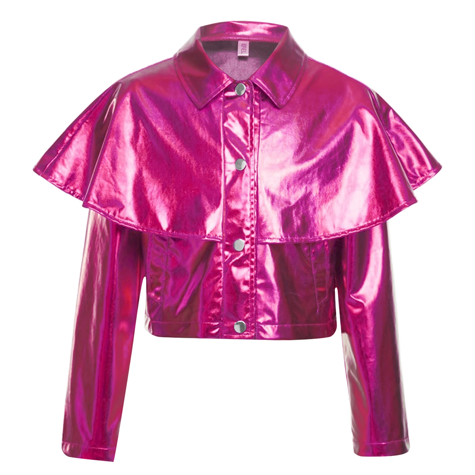 سترة عصرية للفتيات معطف معدني ملابس الشارع للأطفال الهيب هوب ديسكو رقص الجاز ديسكو أزياء الحفلات سترة منفوخة