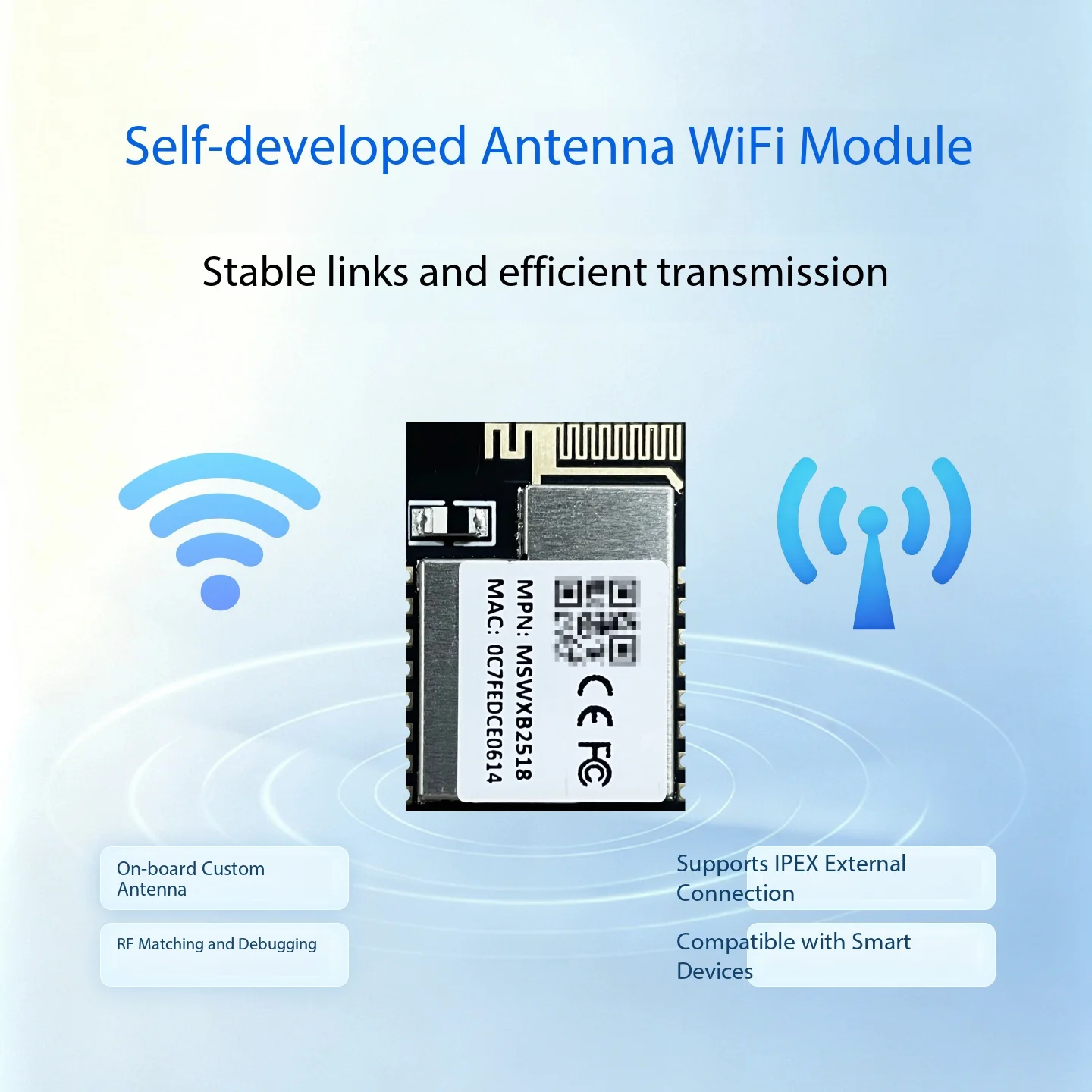 AGCO Micro AIC8800 WiFi 6 Dual-Band BT5.4 Dual-Mode AT Command Serial Transparent Module