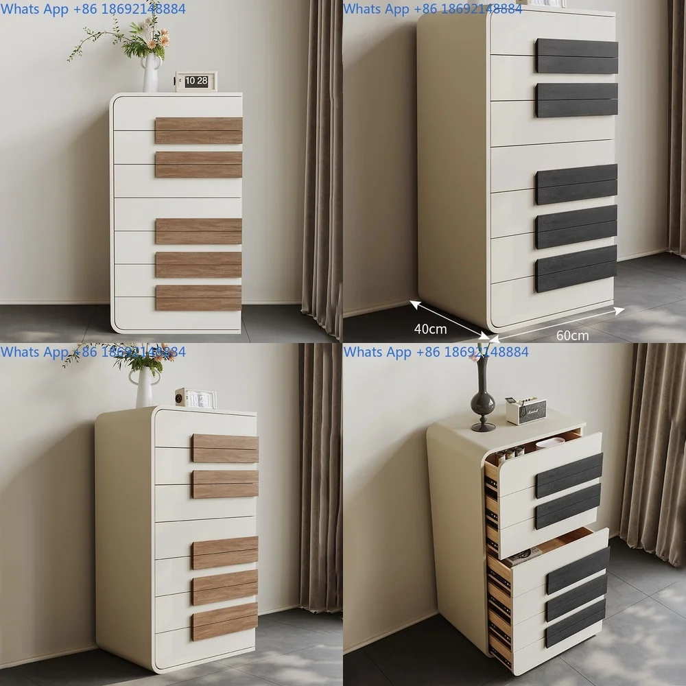 

Minimalist retro style 7 drawer cabinet vintage storage unit wall mounted living room sofa side bedroom end chest organizer
