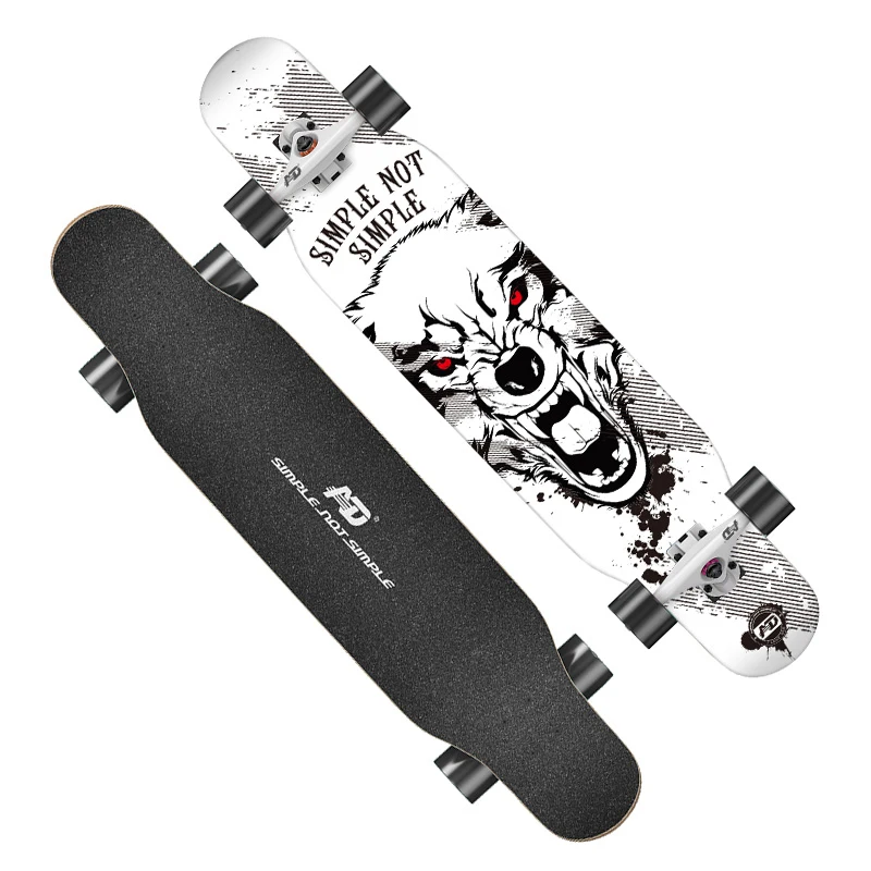 Free Samples Longboard Skate Custom Printed GriptapeWaterproof Custom Skateboard Longboard with High Quality PU Wheels