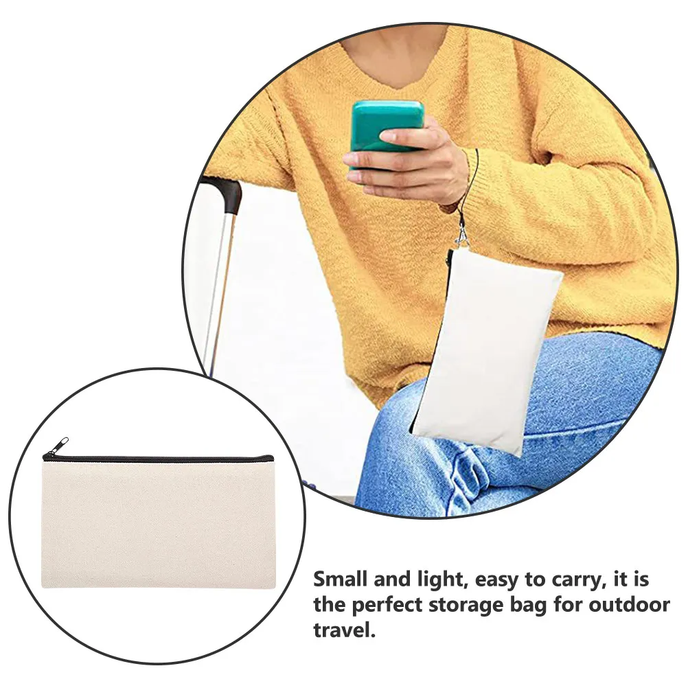 

10 шт. заготовок для сублимации на холсте, для термопереноса, DIY, косметичек, сумок на молнии, дорожных сумок для туалетных принадлежностей