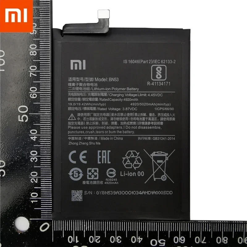 100% Original New 5020mAh BN53 Battery for Xiaomi Redmi note 10 Pro global/Redmi note 9 Pro global BN53 replacement Batteries