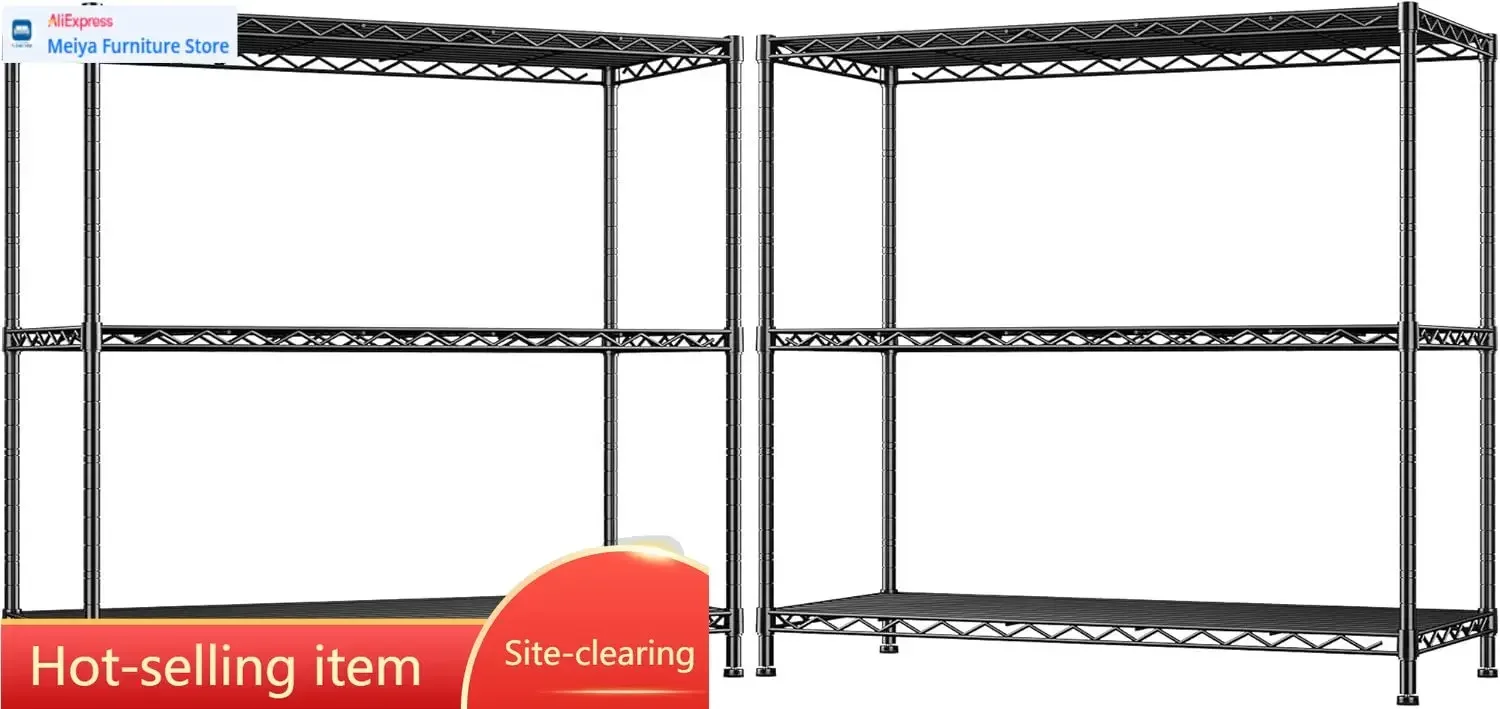 Metal Shelving Units Adjustable Storage Shelves Heavy Duty Steel Wire Rack For Garage Kitchen Office Bathroom Laundry Pantry Clo