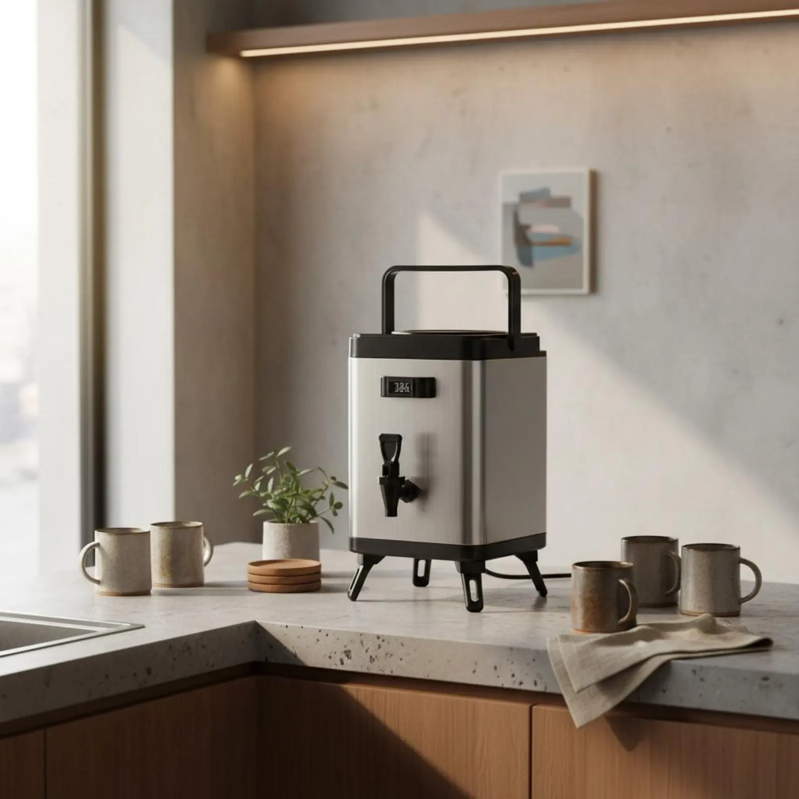 

Milk Tea Container Large Capacity Square Beverage Dispenser Insulated Beverage Dispenser 24-Hour Insulation for Restaurants
