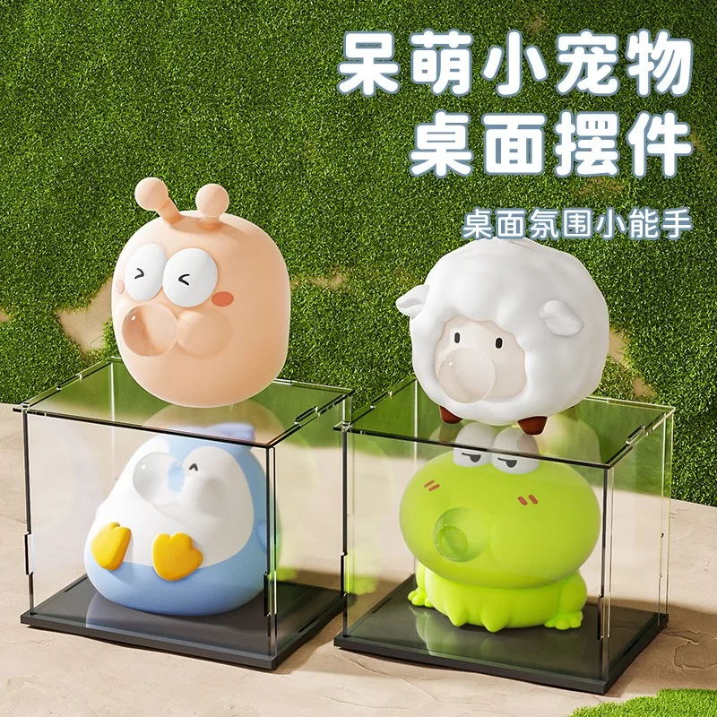 Kawaii Animal Spitting Bubbles Squeeze Toy Creative Funny Frog Penguin Snail Pinch Gadgets Stress Relieving Toys Children Gifts