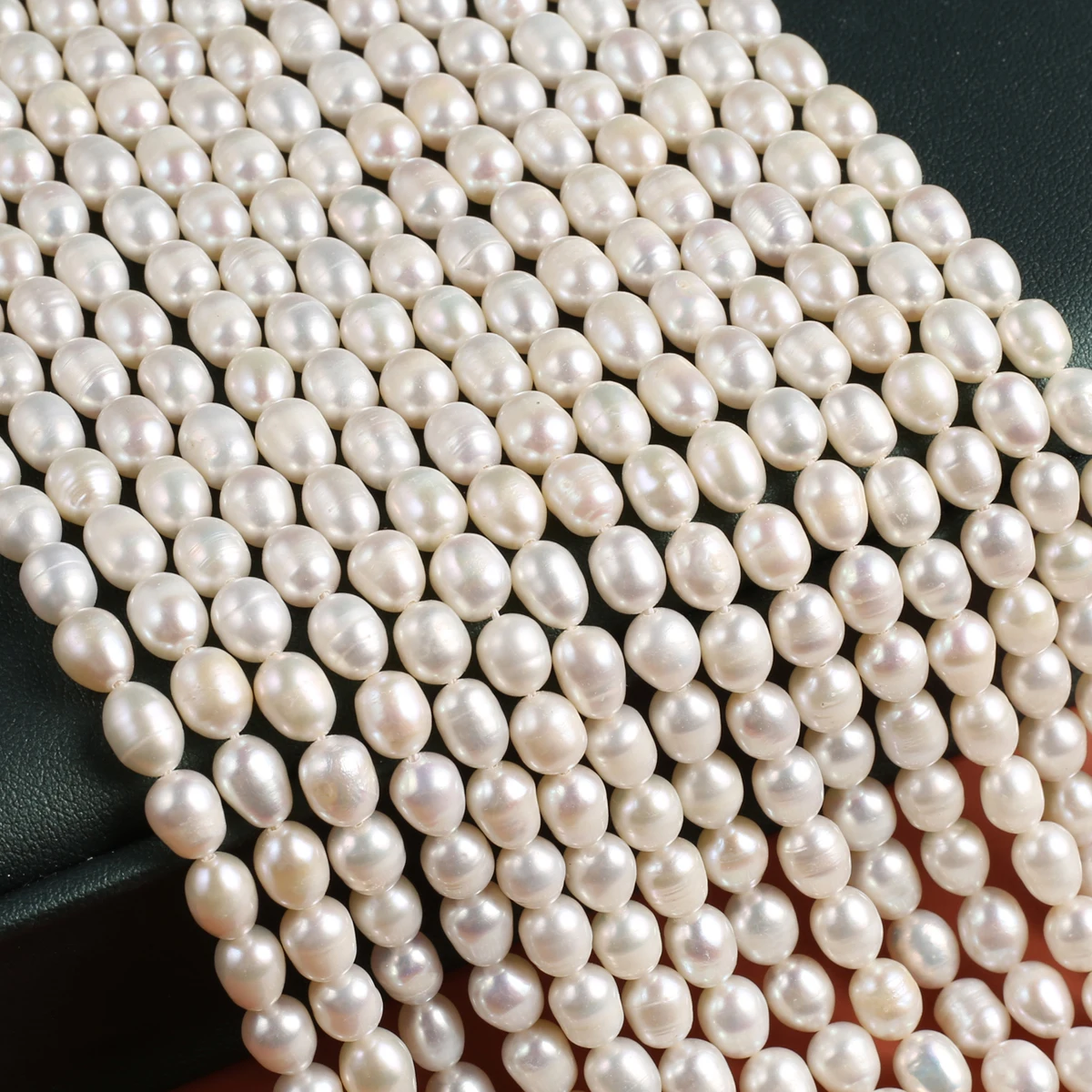 Natural Pearl Multi-Coloured Rice-Shaped Beads Exquisite Shape for DIY Jewelry Making Handmade Bracelet Necklace Length 36cm