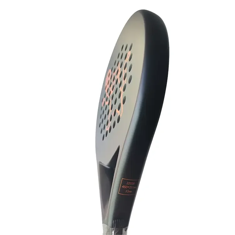 Premium Carbon fiber material 18K padel racket, round sandy textured surface, custom logo service, delicate hitting touch and pr