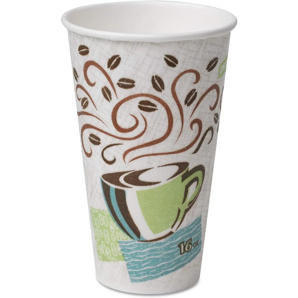 

Dixie PerfecTouch 16 oz. Insulated Paper Hot Coffee Cup by GP PRO (Georgia-Pacific), Coffee Haze, 5356CD, 1,000 Count