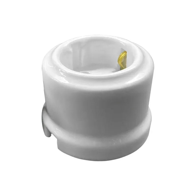 Premium Ceramic Round EU Socket Switch, Vintage LED Lever, Decorative Modern Style Light Fixture Accessory, 110 - 250v