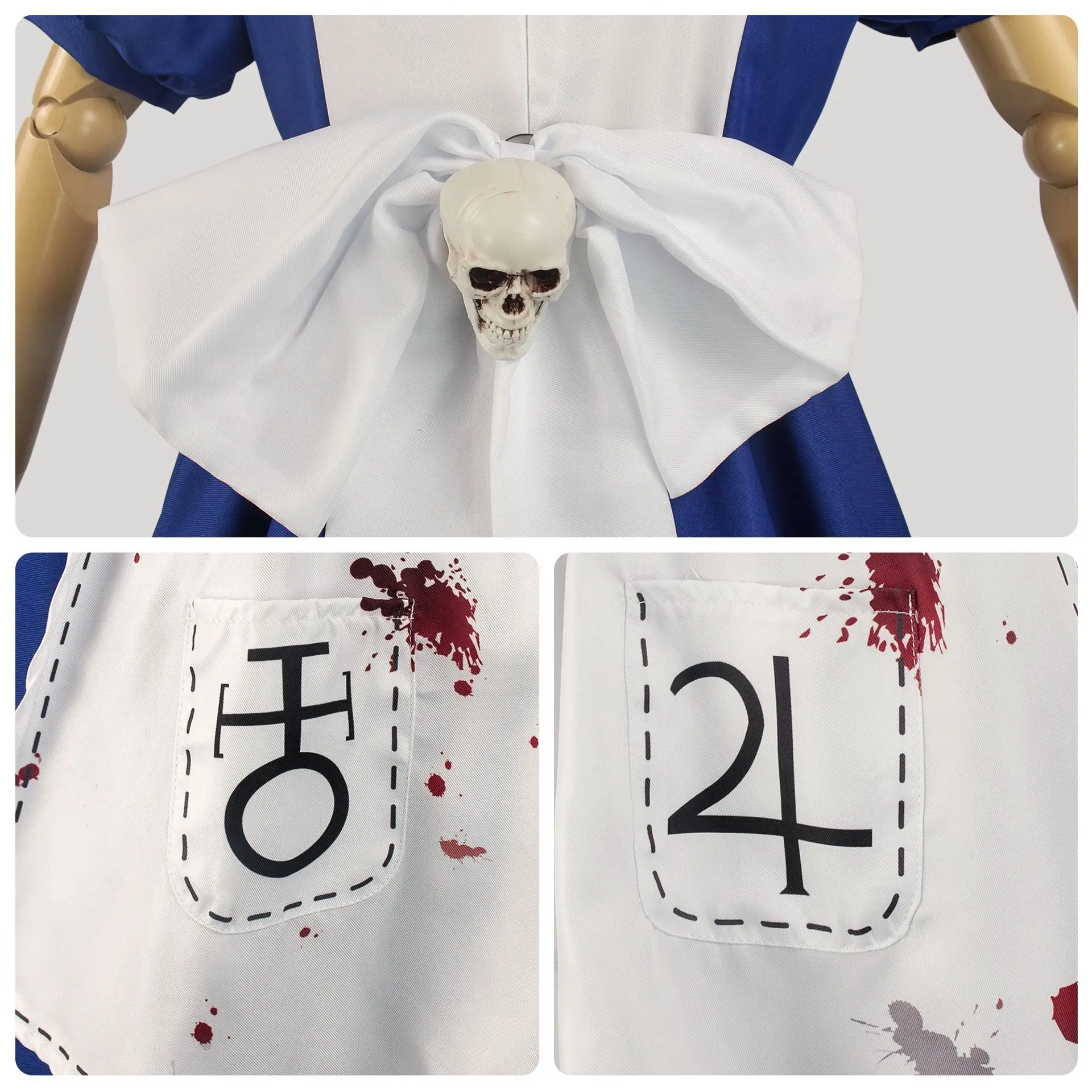 Jogo Alice Madness Retorna Fantasia Cosplay para Mulheres, Halloween Maid Dresses, Uniforme Lolita, Roupas de Festa de Carnaval para Adulto