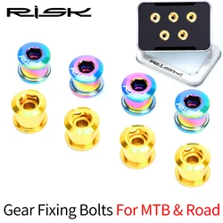 RISK Titanium Bicycle Chainring Bolts Nuts MTB Mountain Bike 104bcd Chainring Screws Road Bike BMX Gear Chainwheel Fixing Bolts