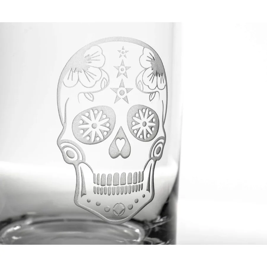 مجموعة كؤوس النبيذ بدون جذع على شكل جمجمة السكر مكونة من 4 أونصة بتصميم واضح لتناول الطعام الحديث مثالية للتجمعات غير الرسمية وديكور منزلي أنيق