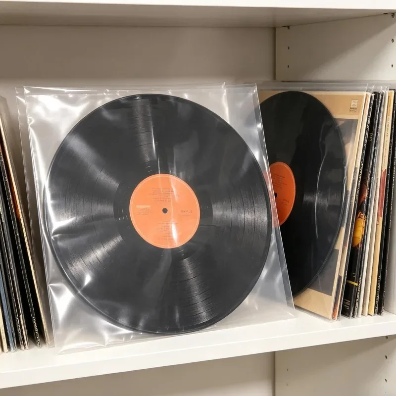 (10-100 Stück) 12-Zoll-Vinyl-Schallplattenhüllen, transparente OPP-Kunststoffhüllen, antistatisch, säurefrei, selbstklebende Schutzbeutel für Schallplatten – Detail 1