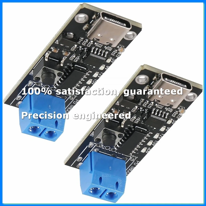 2PCS 100W 5A USB-C Fast Charge USB-C PD QC DC 5V 9V 12V 15V 20V Adjustable Voltage Power Trigger Module Type-C Input-ABWO
