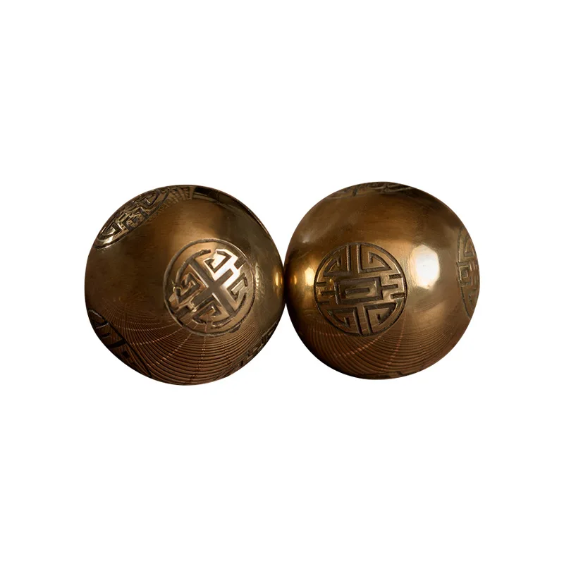 Fu Lu Shou Xi Cai Health Care Ball Hand Pieces Brass Copper Ball Crafts Metal Ornaments