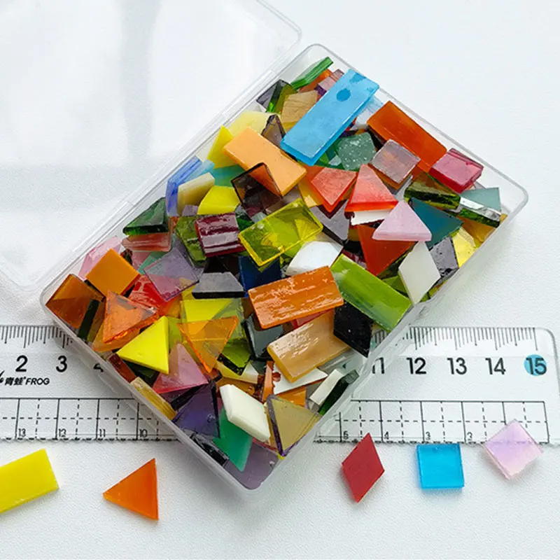 Mosaic Tiles Stained Glass Mosaic DIY Handmade Coaster Mosaic Puzzle Making Art Wall Decoration Supplies Mixed arte