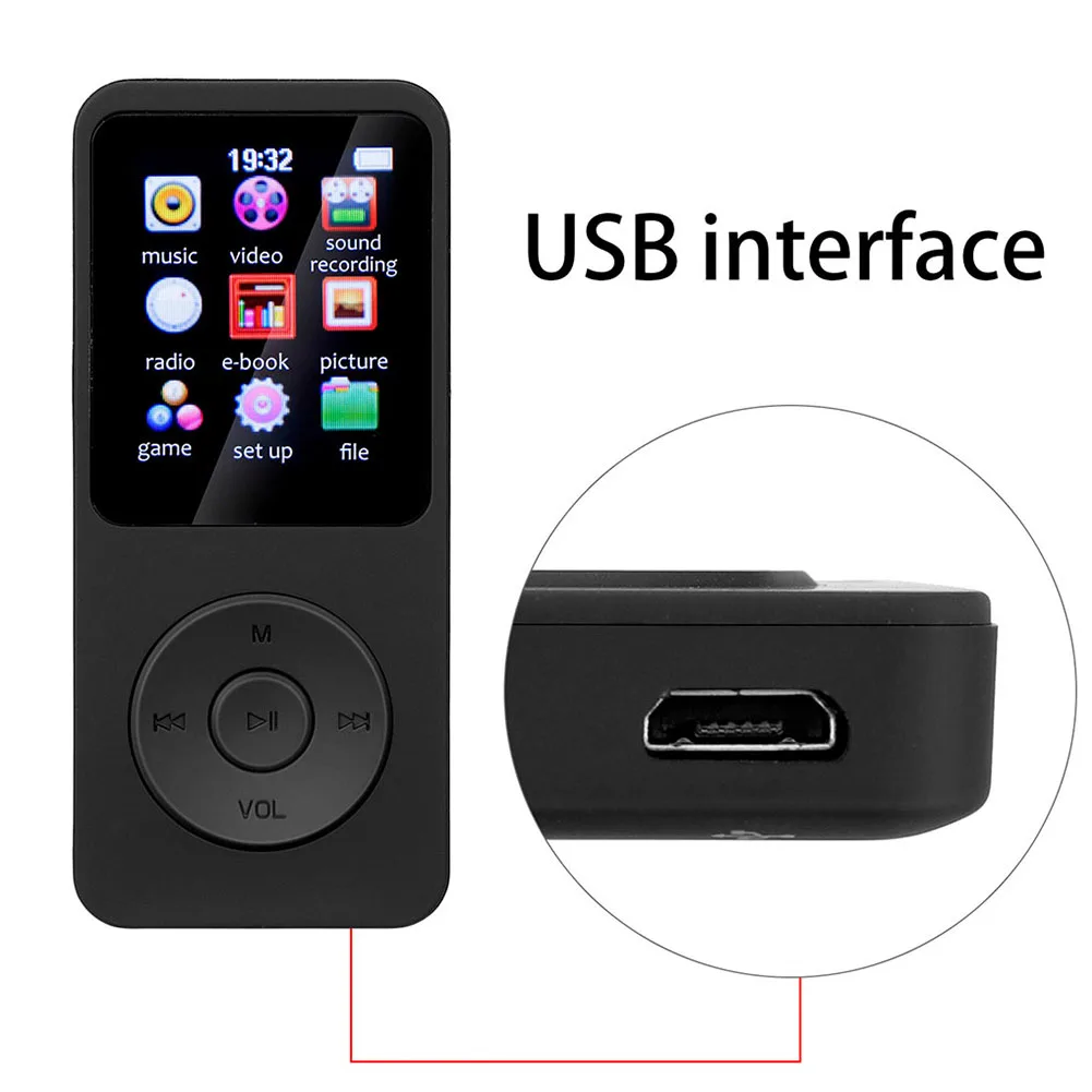 Mini Bluetooth E-book Sports MP3 MP4 FM Radio Student Music Players Portable 1.8 inch Color Screen Mp4 Player