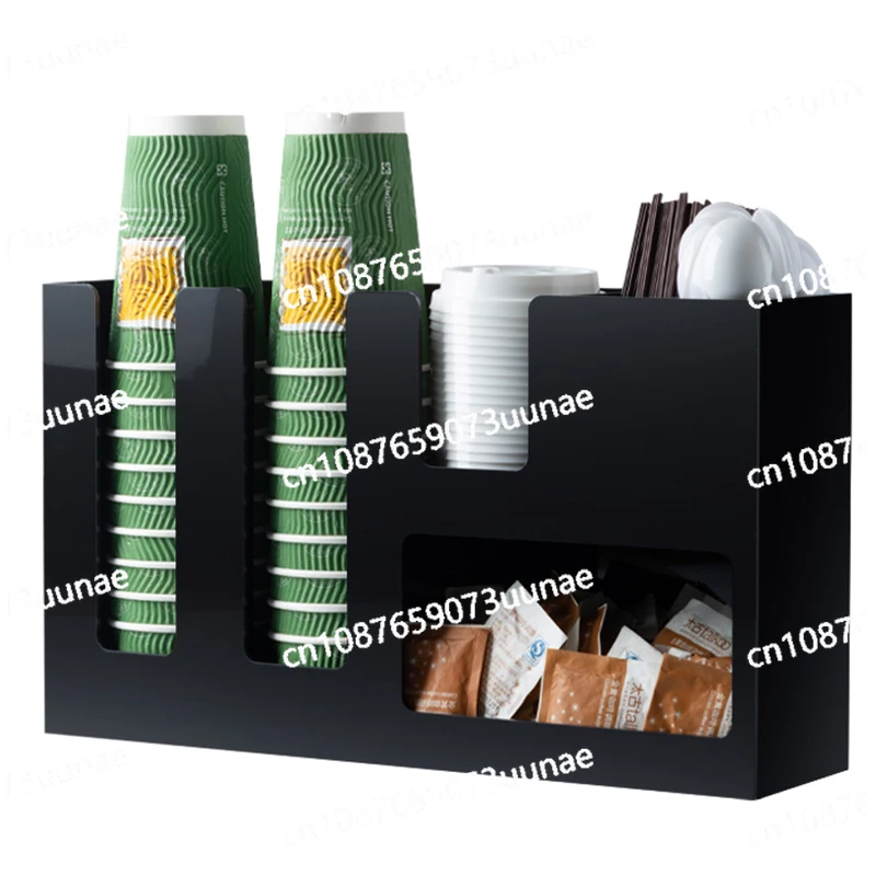 

Acrylic Cup Holder Multi-compartment Cup Storage Rack Straw Storage Box Coffee Milk Tea Shop Cup Container Rack Home Decor