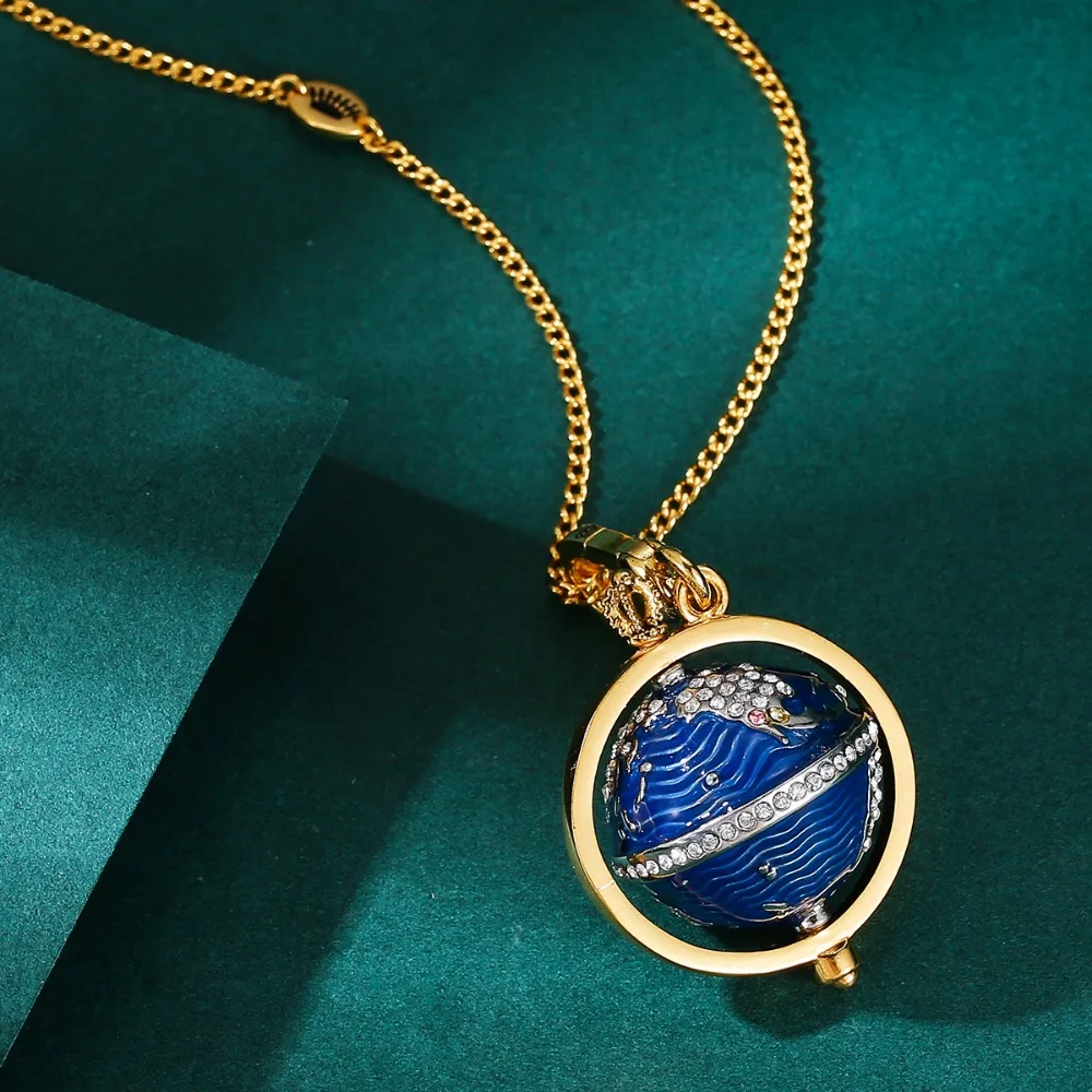 enamel-movable-globe-pendant-necklace-planet-design-fashion-jewelry-for-women-creative-unique-gift-daily-wear-clavicle-chain