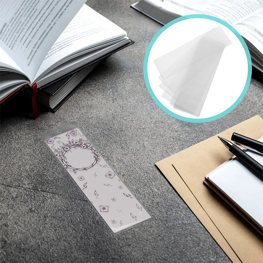 

20pcs Clear Waterproof Shatterproof Bookmark Sleeves Laminating Pouches for Photos Recipes Scrapbooking for Book