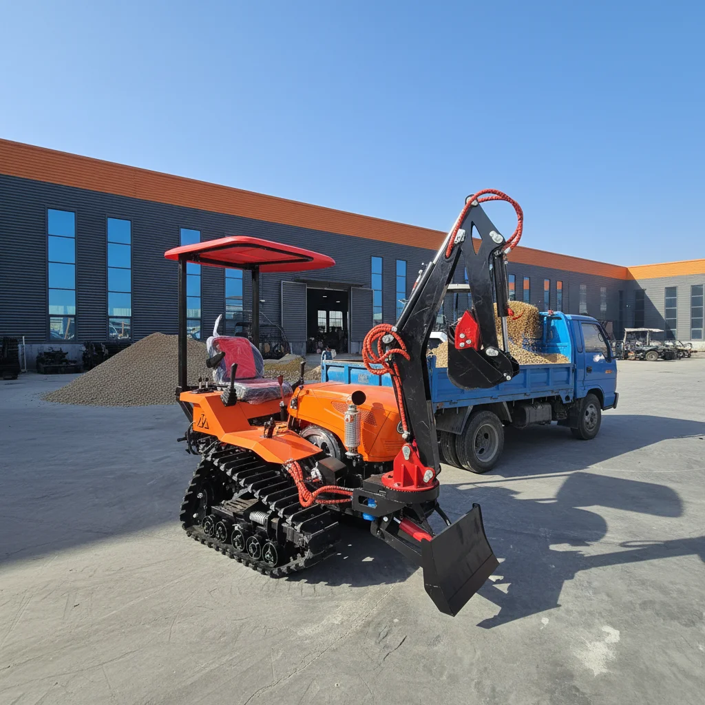 

25HP 50HP Rubber Track Crawler Tractor Agricultural Machine Rotary Tiller Ditching Weeding Bulldozing Farm Tools