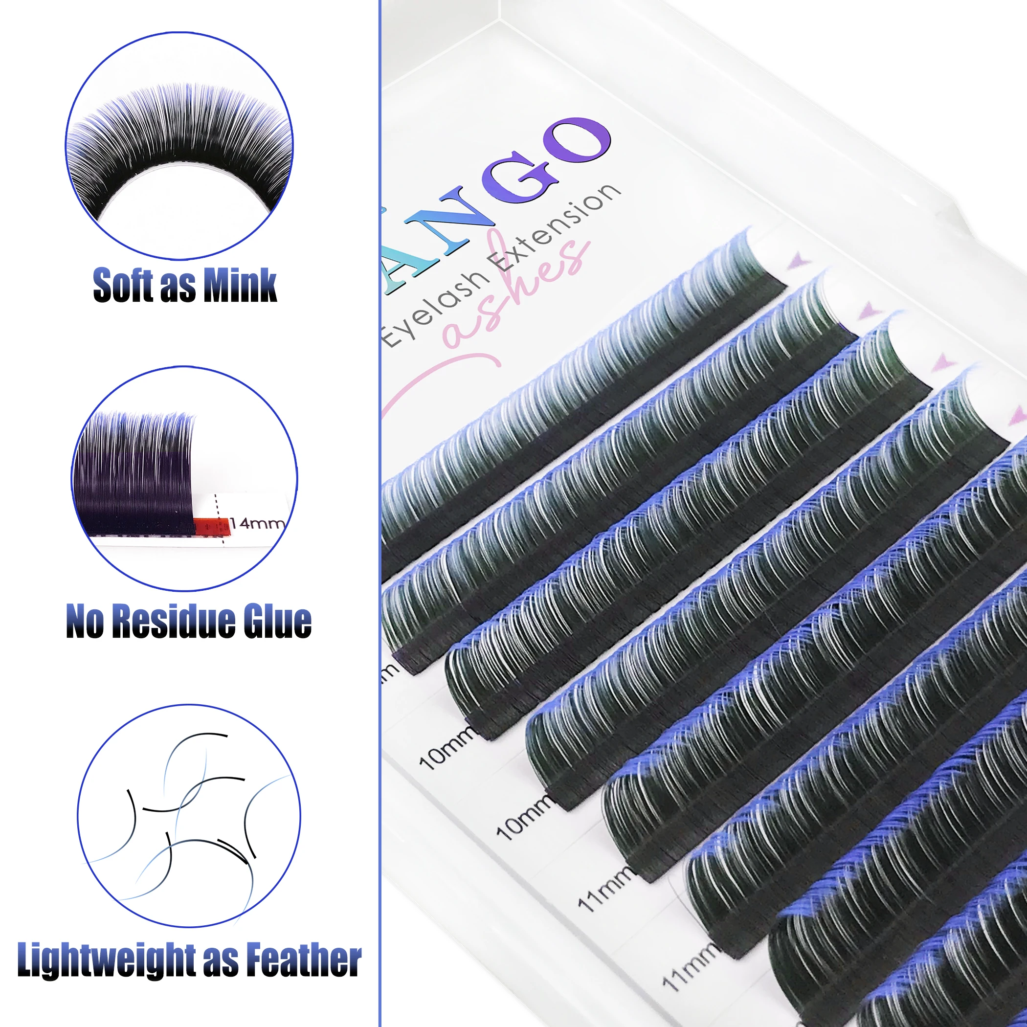 Comango New Gradient Pink Red Green Blue Purple Color Eyelash Extension Individual Faux Mink Ombre False Eye Colored Lashes