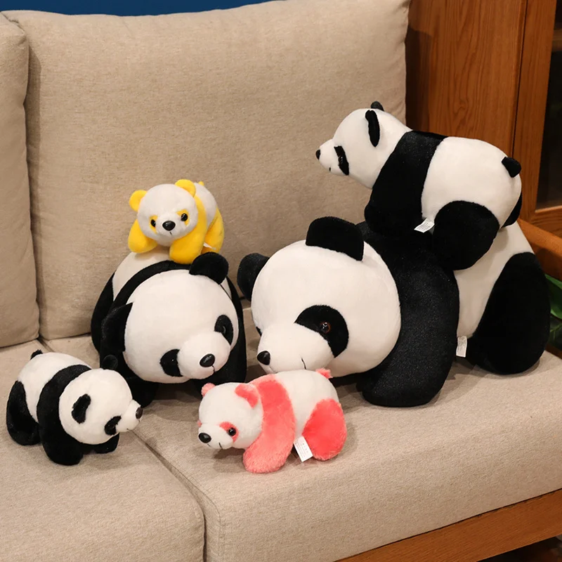 귀여운 대형 판다 봉제 인형 시뮬레이션 파티 스타일 판다 인형 베개 만화 크로스보더 인형 어린이 선물