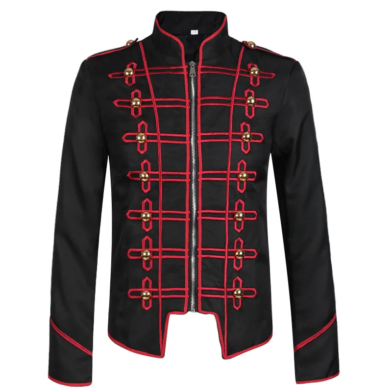 

Medieval Retro Men's Steampunk Drummer Punk Jacket