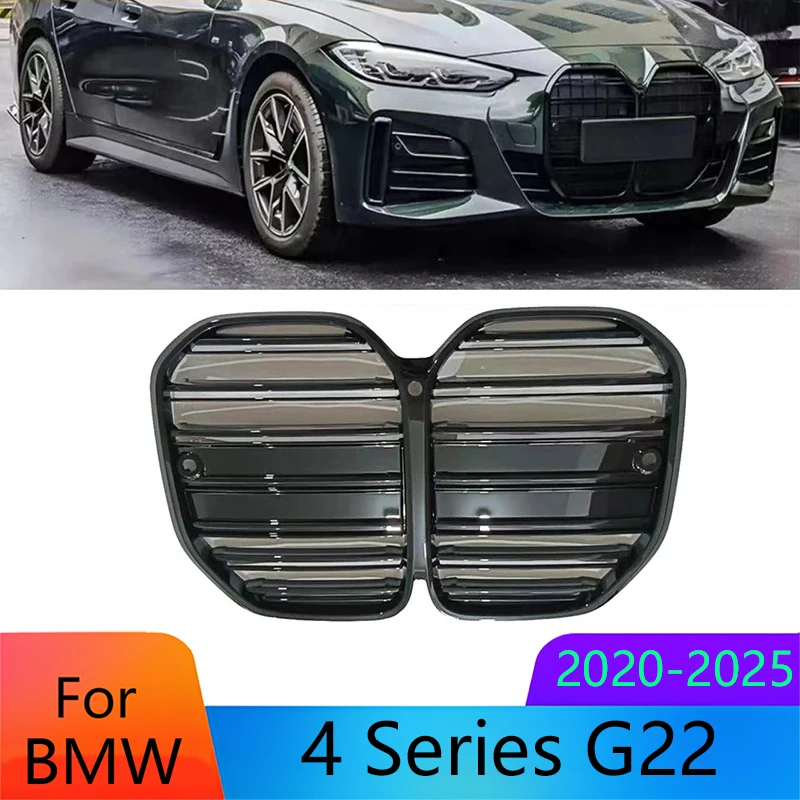 

Grille Front for BMW 4 Series G22 M4 G82 2020-2025 Gloss Black ABS Replacement Plug&Play for ACC Sensor Easy Installation
