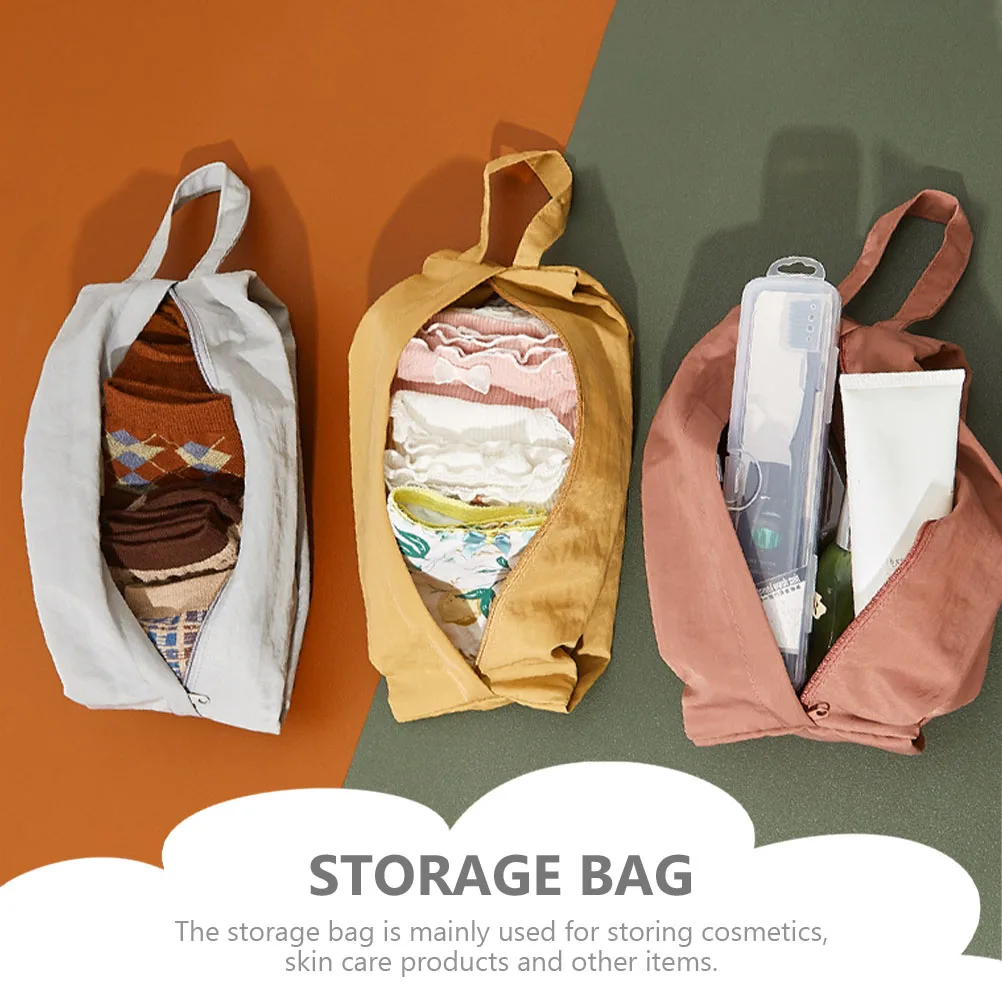 

2pcs Portable Makeup Bag Travel Storage Bag Sturdy Zipper Toiletries Skin Care Lightweight Convenient Multi-Function