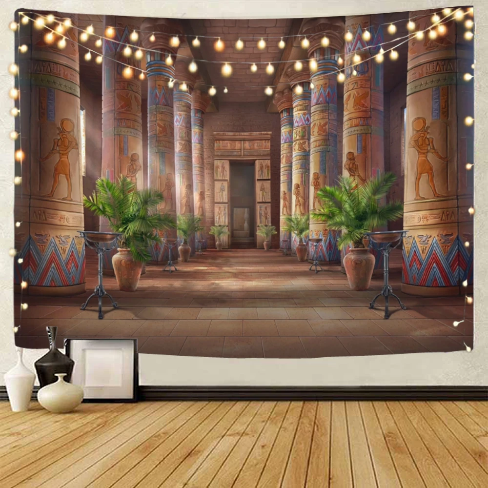 

Egyptian Historical and Cultural Ancient Architecture Background Decoration tapestry Egyptian Pharaoh Architecture tapestry