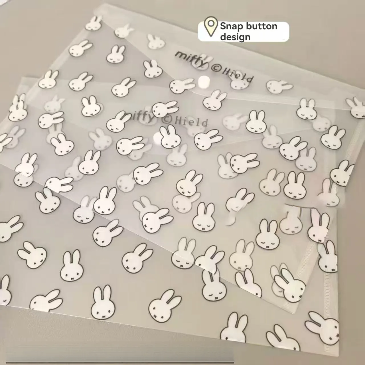 1/3 Stück süße Miffy A4-Aktentasche mit Druckknopf, großes Fassungsvermögen, wasserdichte, dicke Aufbewahrungstasche für Studenten, Markenware von Miffy – Detail 6