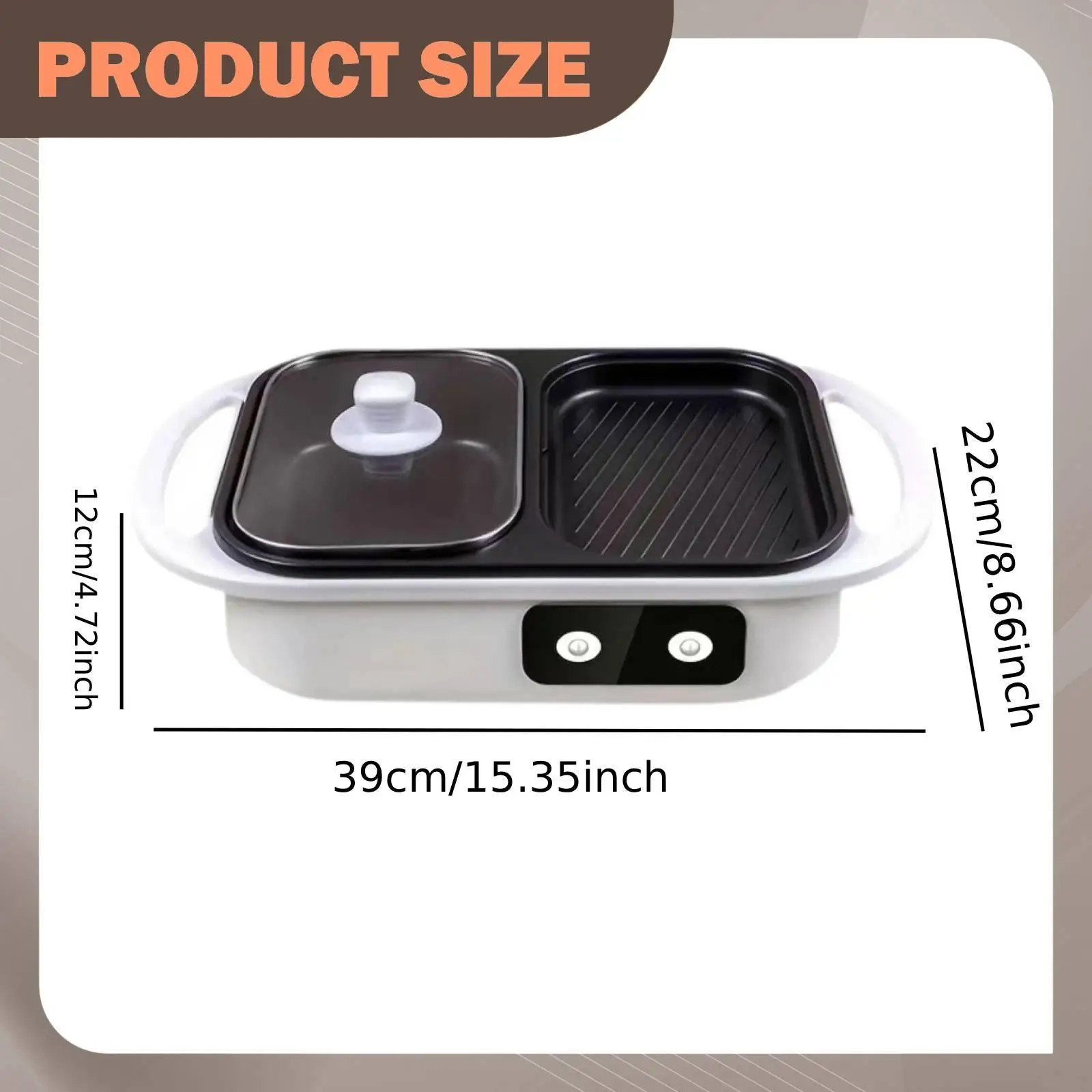 

Electric Hot Pot with Grill Multifunctional Cooking Pot Electric Frying Pan for Party