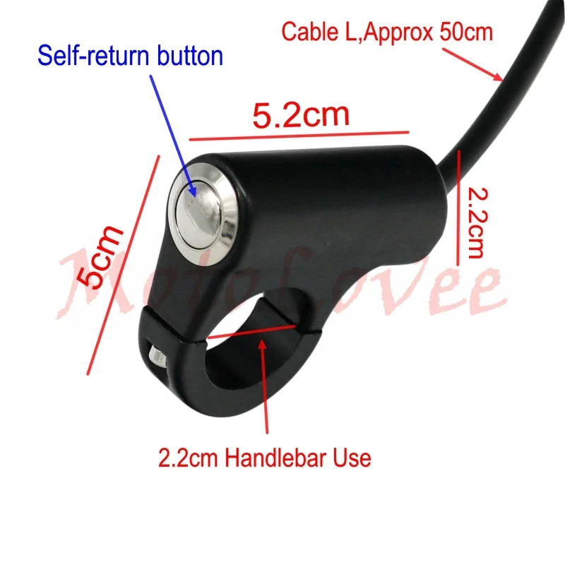 7‘’8 Motorcycle Switches 22mm Handlebar Aluminium Alloy Switch With Self-Return Button Horn Turn Signal Control Buttons