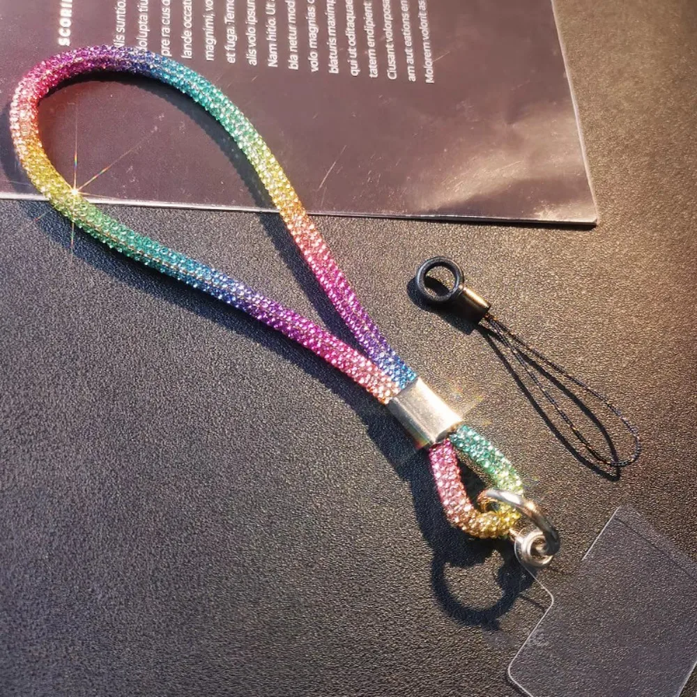 Rakol Luxury Mobile Phone Crystal Wrist Straps Glitter Rhinestone Phone Lanyard Keychain Hanging Anti-lost Rope