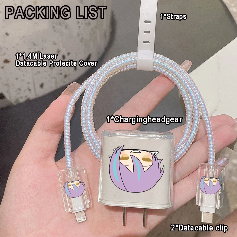 น่ารักWaifu Hentaiเด็กหญิงสําหรับIPhone 15 14 13 Pro Max 18/20W Charger & ชาร์จProtectorข้อมูลWinder