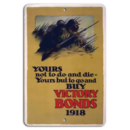 Support the Troops: Buy Victory Bonds, 1918-Aluminum-tin sign
