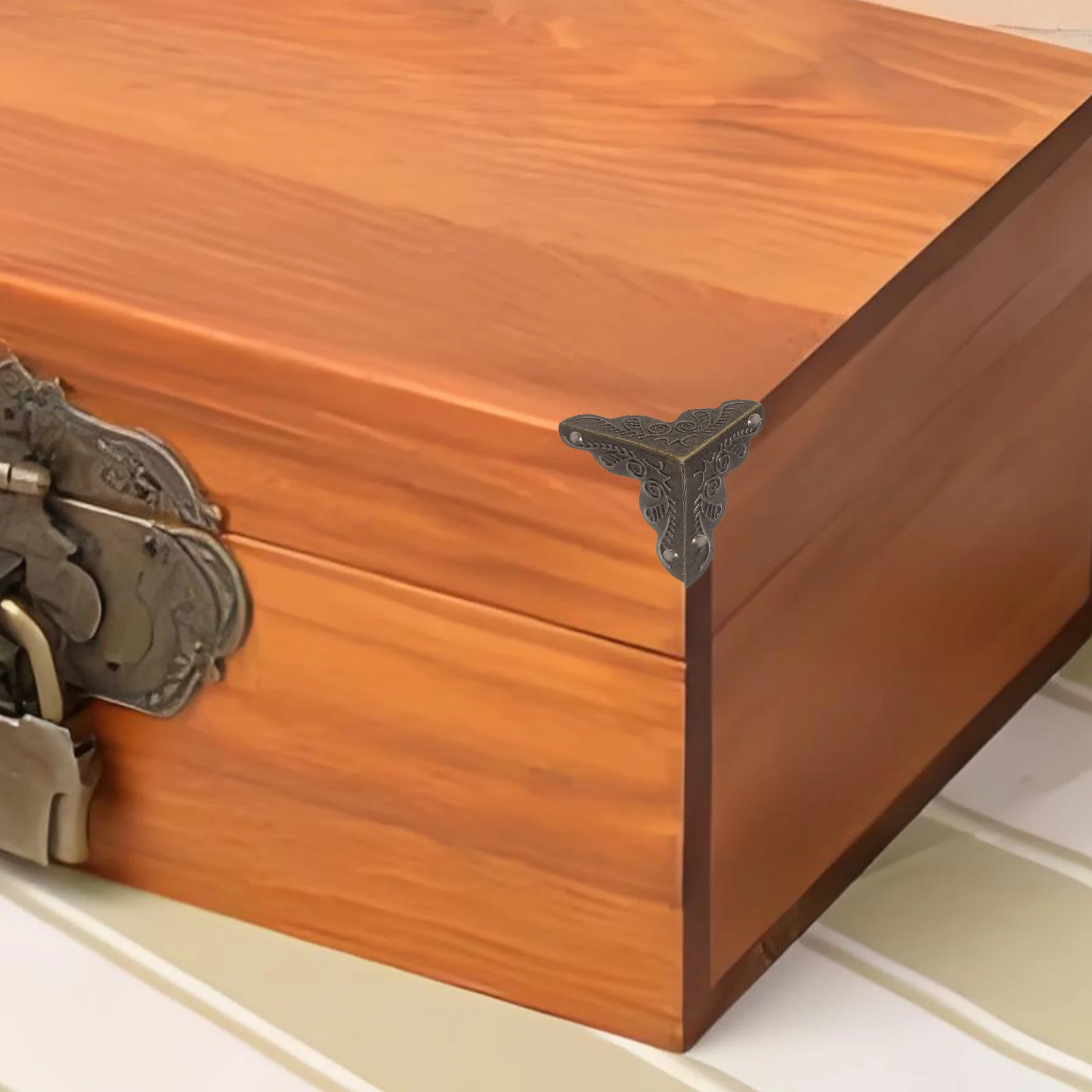 

48Pcs Vintage Metal Corner Protectors Box Edge Guards for Jewelry Case Wooden Box Cabinet Furniture Corner Protectors