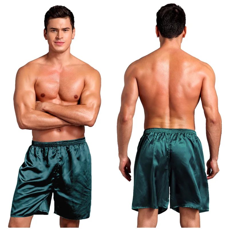 Men Summer Loose Homewear Sleeping Shorts Mens Plus Size 5XL Satin Cool Thin Sleep Bottoms Underwear Male Sleepwear Short Pants